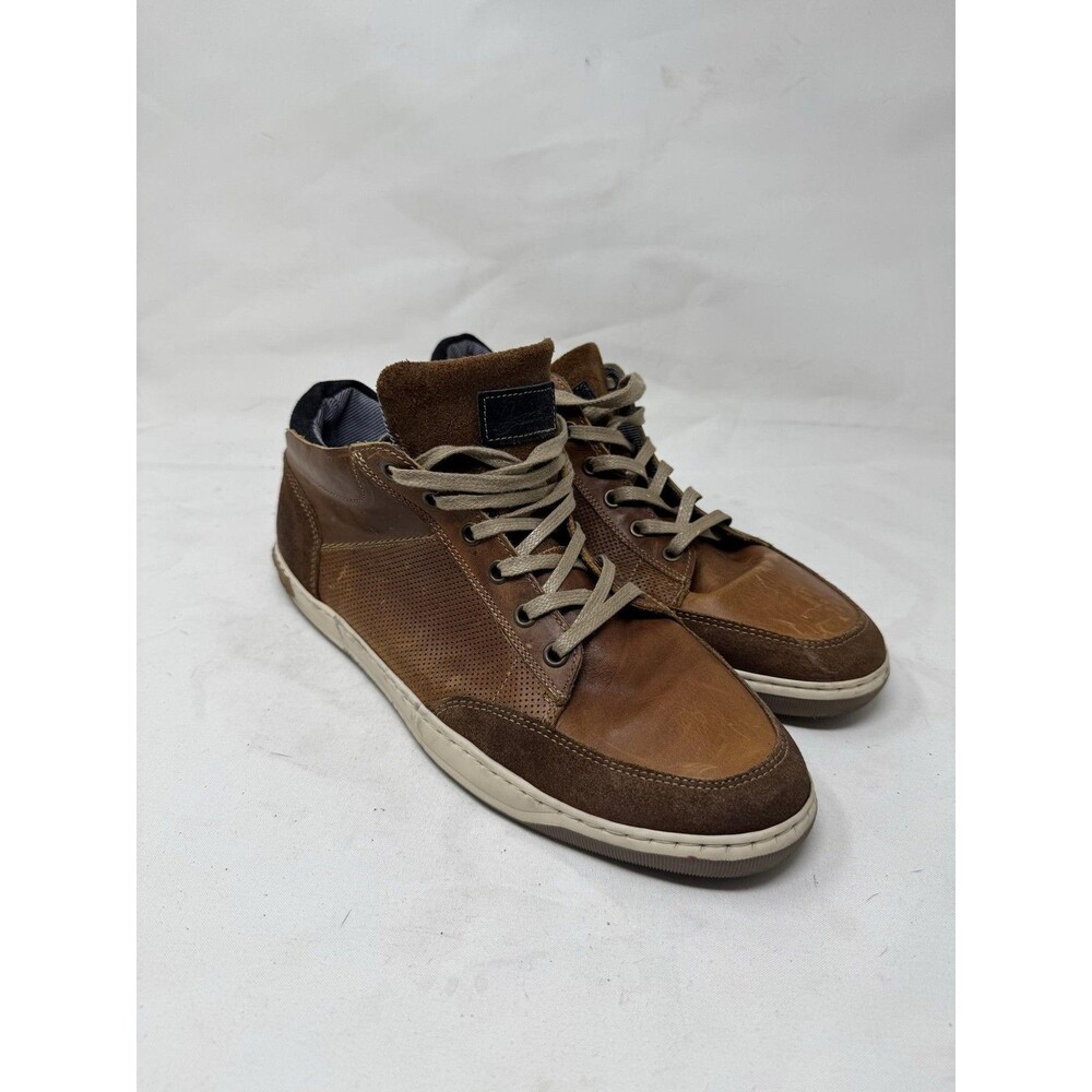 Bullboxer Laytone Shoes Mens Size 10 Brown Leather Casual Mid Top Sneakers